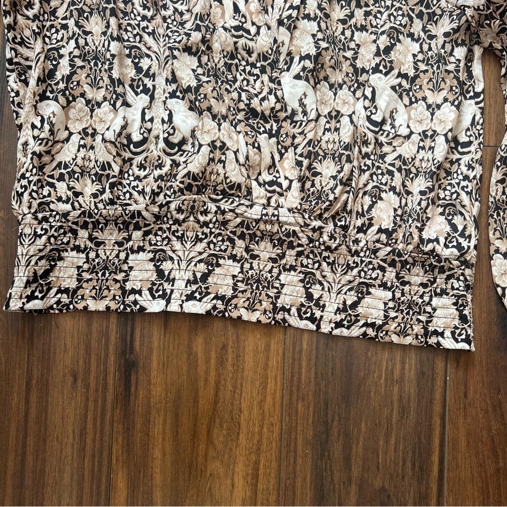 Anthropologie Boho Rabbit Floral Blouse – Smocked Waist M - Picture 11 of 14